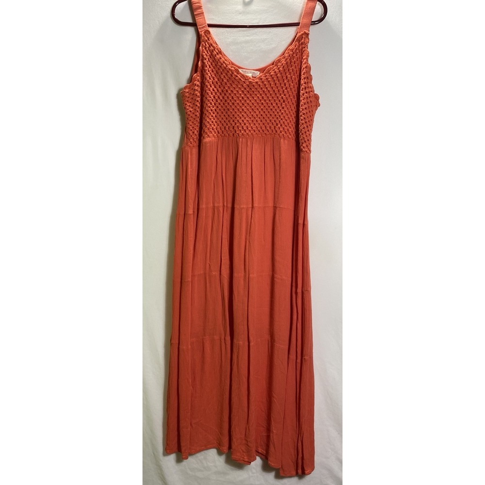 Studio West Apparel XL Coral Maxi‎ Dress Bohemian Beach Cottagecore